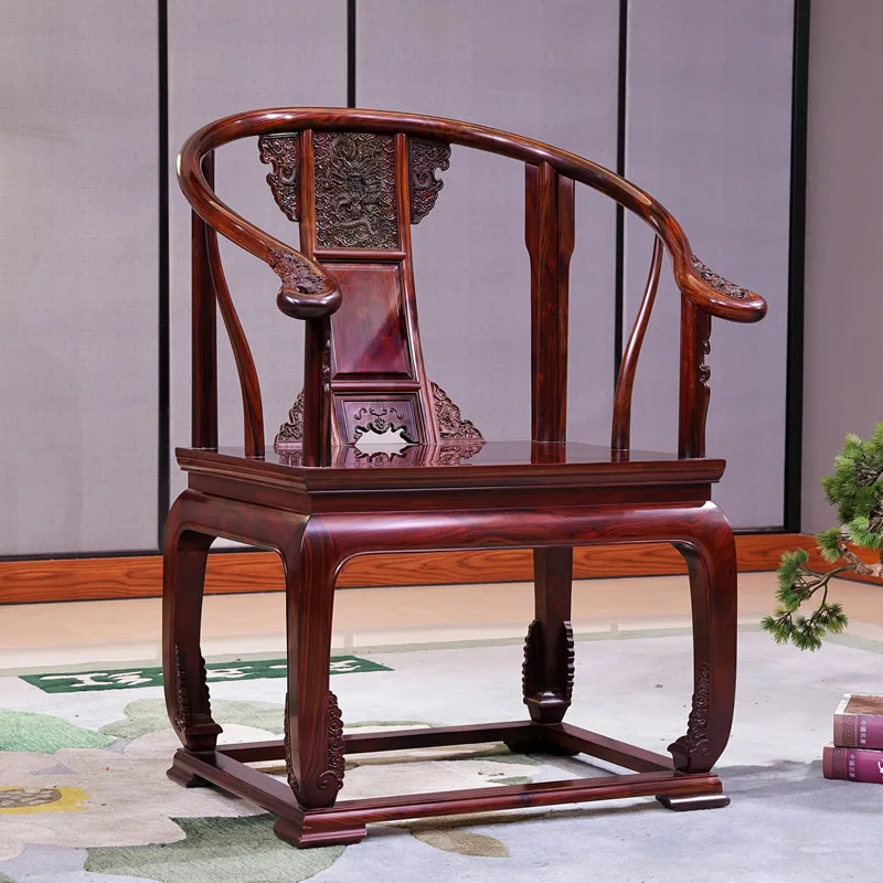 大明圈椅(雕龙) · 红酸枝（巴里黄檀）